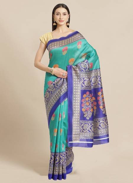 Sea Green Lakshya Bhagalpuri 13 Latest Fancy Designer Casual Wear Bhagalpuri Silk Printed Saree Collection 13005